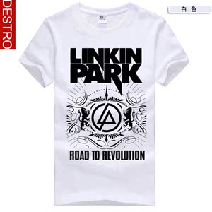 青少年学生摇滚林肯公园LINKIN PARK纯棉印花夏季休闲短袖t恤大码