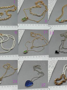 短款项链女桃心树脂金属