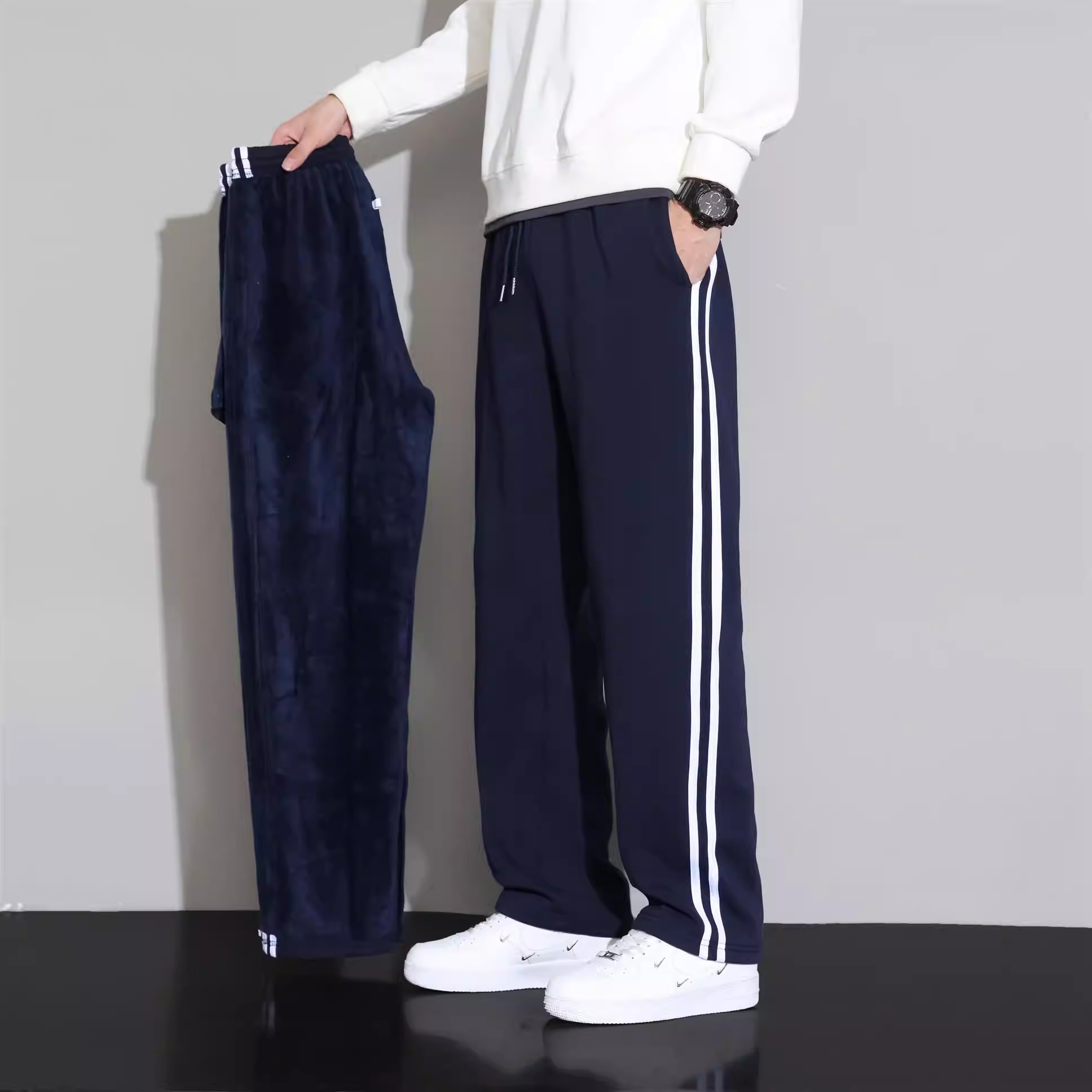 春夏秋冬厚薄校裤直筒藏蓝校服裤