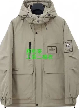 胖利来2025工装大码薄棉服611适合体重180-300卡其色黑色两色可选