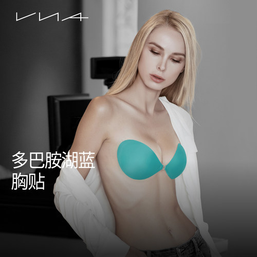 一片棉胸贴多巴胺湖蓝色胸贴隐形