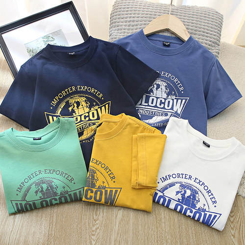 宽松时尚百搭~男童圆领短袖T恤衫