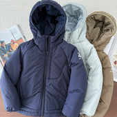 男童轻量连帽棉服 秋冬中大童加厚夹棉外套男孩轻薄棉衣防风保暖