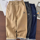 秋冬男童双层夹裤 中大童防风保暖休闲长裤 直筒裤 97棉弹力 厚裤 子