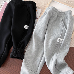 超值划算 秋冬男童加绒运动裤中大童收口加厚休闲裤子保暖长裤