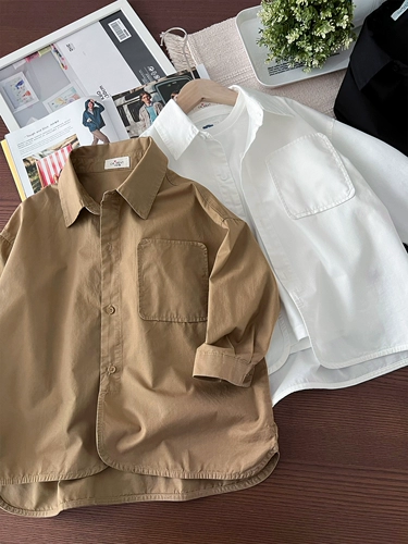 Рубашка для мальчиков, кардиган для отдыха, куртка, в корейском стиле, оверсайз, подходит для подростков