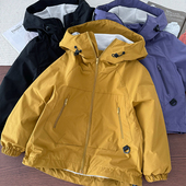 秋冬季 男童加绒连帽外套中大童户外加厚软壳冲锋衣儿童保暖防风衣