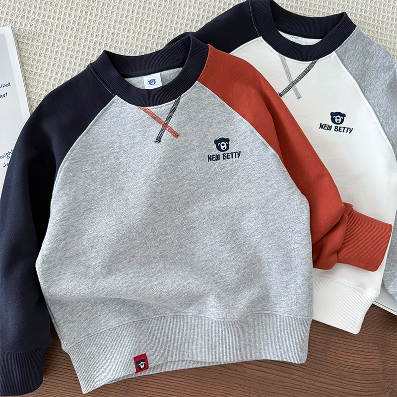 男童圆领卫衣纯棉毛圈套头上衣