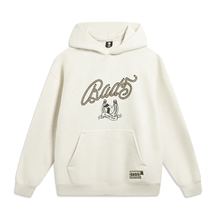 AWDW025 李宁正品 2026春男连帽棉品牌LOGO字母卫衣套头衫