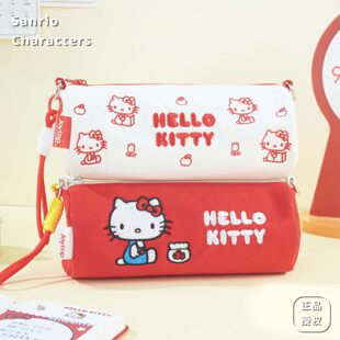 三丽鸥正版授权HelloKitty卡通笔袋可爱学生便携式帆布拉链文具袋