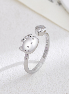 三丽鸥可爱少女心凯蒂猫戒指