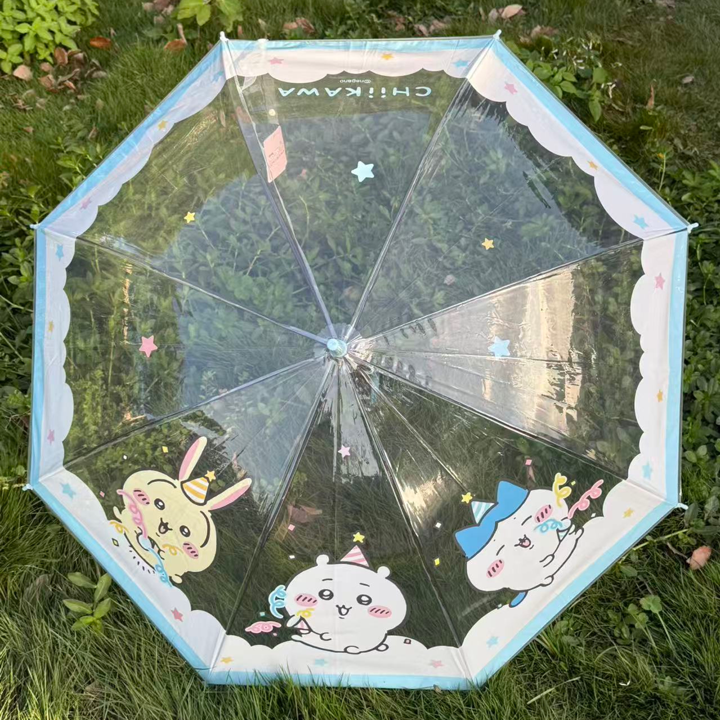 正版授权!吉伊卡哇透明直柄雨伞