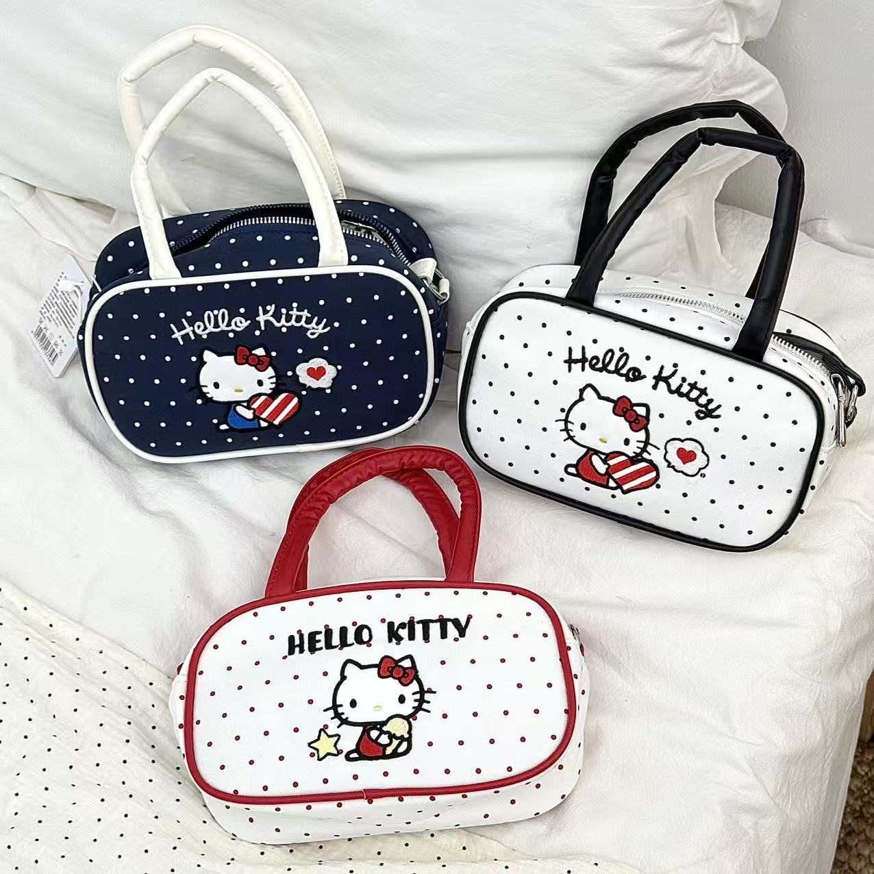 三丽鸥凯蒂猫hellokitty手提包斜挎两用包托特包可爱女生大容量