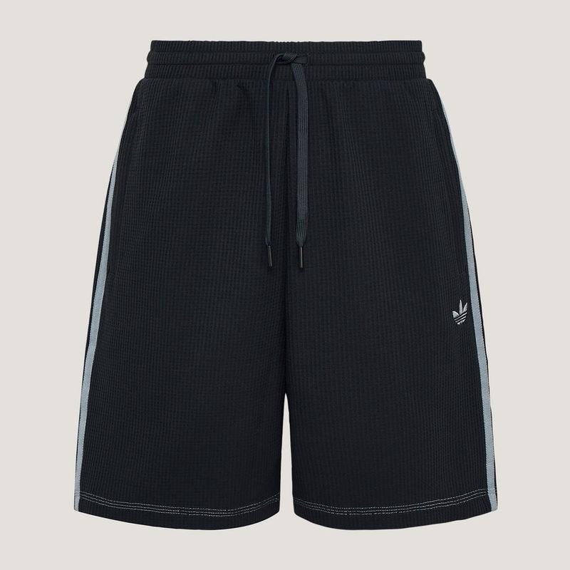 adidas三叶草 男子系带宽松条纹舒适针织运动短裤KT7781 KT7782
