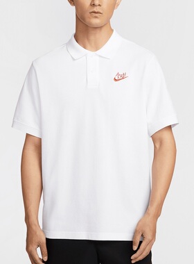 NIKE耐克男装 时尚简约舒适透气休闲翻领短袖T恤IH0822-100