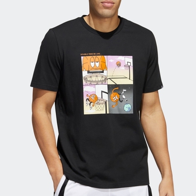 阿迪达斯男印花休闲运动短袖T恤