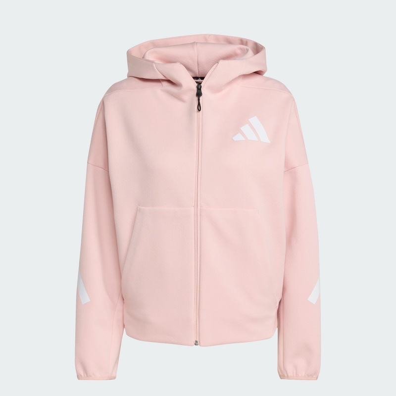 阿迪女运动休闲连帽夹克外套