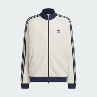 Adidas三叶草男装 条纹休闲立领夹克外套KC2618 KC2620 KS3552