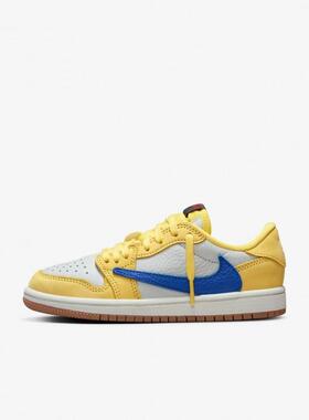 Nike耐克中童鞋Travis Scott x AJ1舒适缓震耐磨篮球鞋DZ5909-700