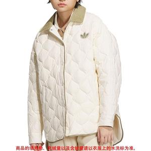 Adidas/阿迪达斯三叶草羽绒服女冬季新款翻领保暖防风外套 IN0979