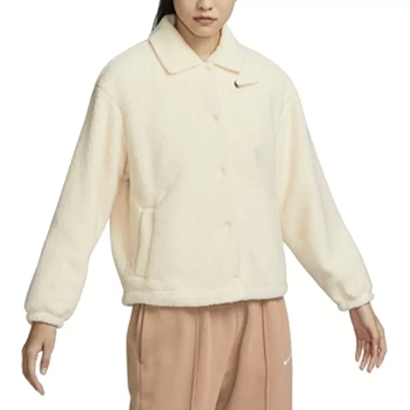 NIKE/耐克 女款秋冬装仿羊羔绒保暖运动休闲夹克外套FB8708-113