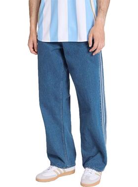 adidas阿迪三叶草男裤 时尚经典复古休闲宽松牛仔运动长裤KD1499