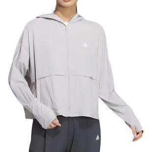 adidas阿迪女装 IT2488 宽松休闲轻薄帽檐面罩连帽夹克外套JI7596