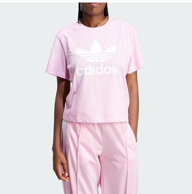 阿迪达斯女时尚宽松短袖T恤