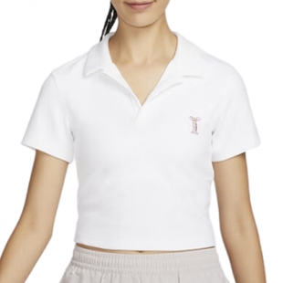 nike/耐克夏季女子舒适运动训练休闲短袖T恤POLO衫HJ6852-100