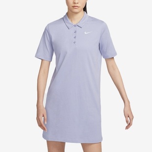 百搭短袖 NIKE耐克正品 连衣裙运动休闲时尚 FN3708 女翻领Polo衫 513