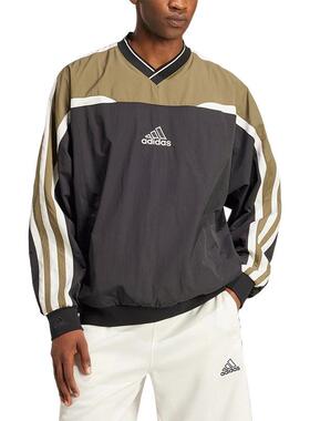 adidas阿迪男装 潮流时尚撞色宽松休闲V领套头卫衣JD5395 JD5396