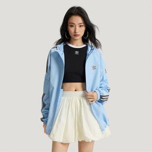 adidas三叶草男女装 宽松休闲时尚百搭连帽夹克外套KV8852