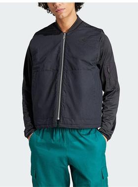 adidas阿迪三叶草男装 时尚舒适经典百搭棒球领棉马甲IR7735