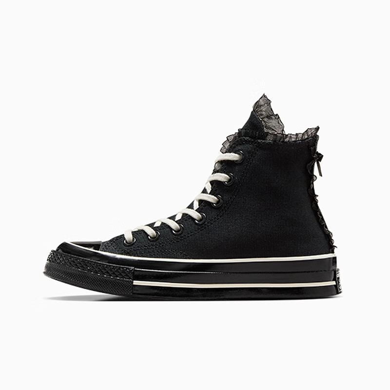 女鞋边蕾丝甜酷帆布鞋