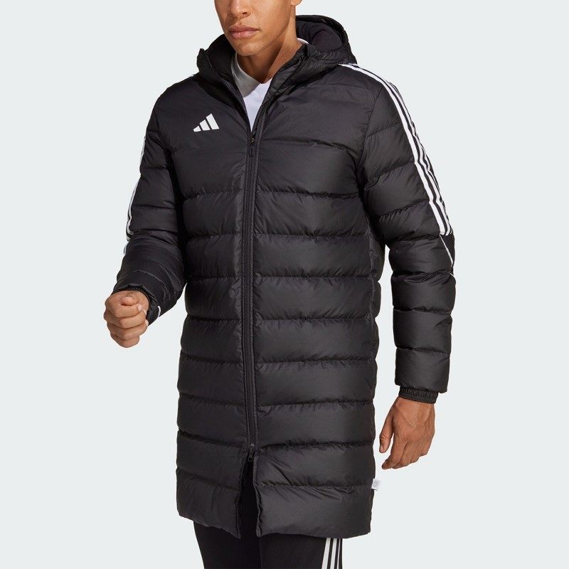 adidas阿迪男装 时尚潮流经典百搭保暖中长款连帽羽绒服HS7238
