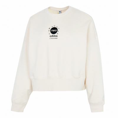 阿迪达斯女圆领休闲运动套头卫衣