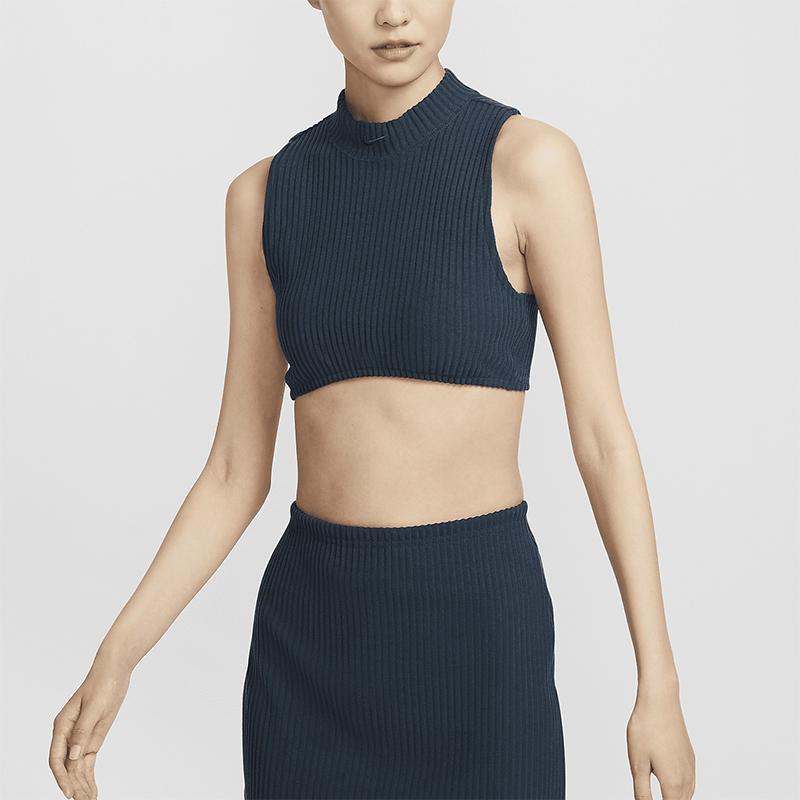 Nike耐克女装 运动休闲透气短款无袖针织背心FN3678-478