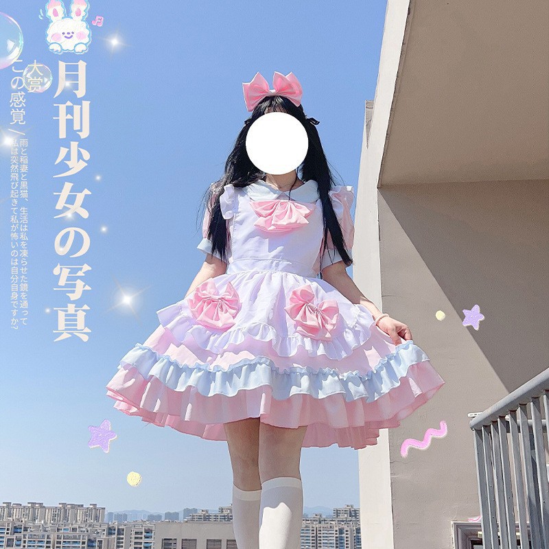 日本万圣节洛丽塔萝莉软妹侍女装咖啡厅COS动漫奶油小甜心女仆装