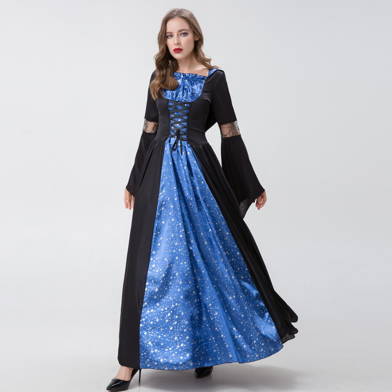 外贸欧美亚马逊万圣节cosplay衣服化妆舞会女巫死神角色扮演服装