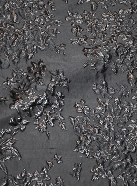 深圳设计师  黑色提花礼服面料凹凸肌理感浮雕压花时装半身裙布料