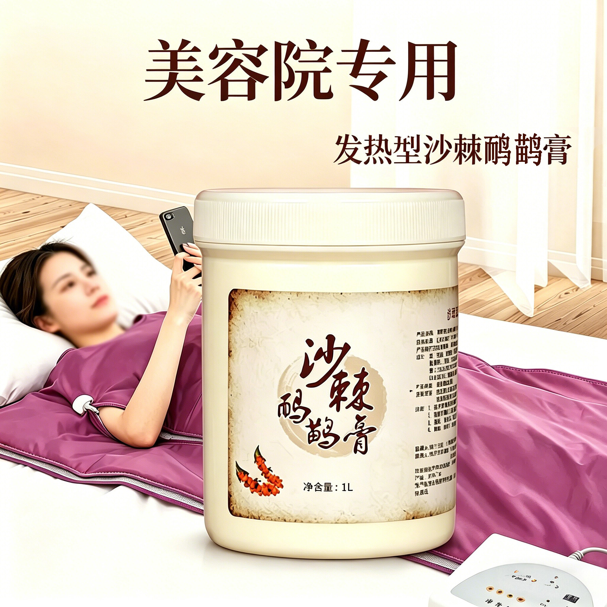 沙棘鸸鹋膏发热型按摩肩颈调理通经络全身汗蒸美容院专用