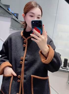 金影奇85036大码双面羊绒大衣女200斤胖mm羊毛呢外套女装新款冬季