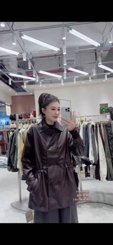 胖淼淼1972大码皮衣女胖mm中长款皮夹克200斤女装新款上衣外套秋
