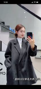 金影奇85322大码羊绒大衣女胖mm连帽羊毛呢外套200斤女装新款上衣