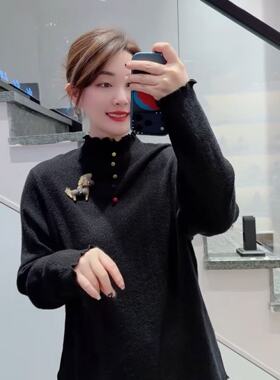 芮娜依莲1682大码针织衫女胖MM小马打底衫毛衣200斤女装新款春装