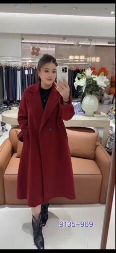 芮娜依莲9135大码双面羊毛呢大衣女胖mm中长款外套200斤女装新款