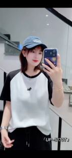 宜语析UP5170大码T恤衫女胖mm插肩袖显瘦上衣200斤女装新款小衫春