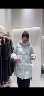 胖淼淼Y017大码羽绒服女胖mm中长款90白鸭绒200斤女装新款收腰冬