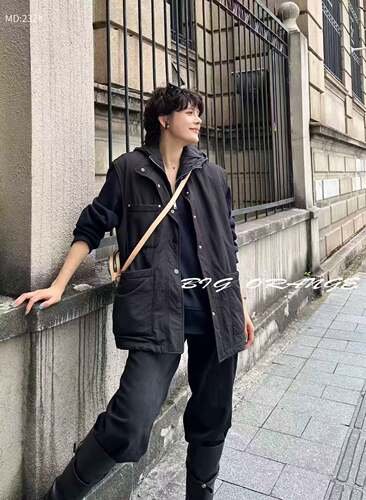 大橘子232大码连帽棉服外套女胖mm棉袄200斤女装新款中长款冲锋衣