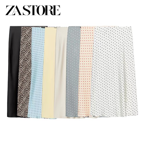 ZA 夏季新品女装高腰弹力腰身丝缎质感迷笛半身裙8338502 8338537